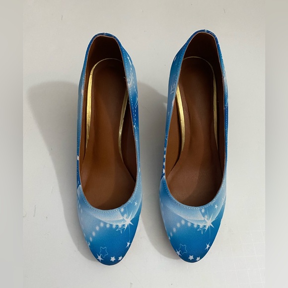 Unique High Heels Canvas Stars print Blue Women’s shoes - Picture 2 of 10